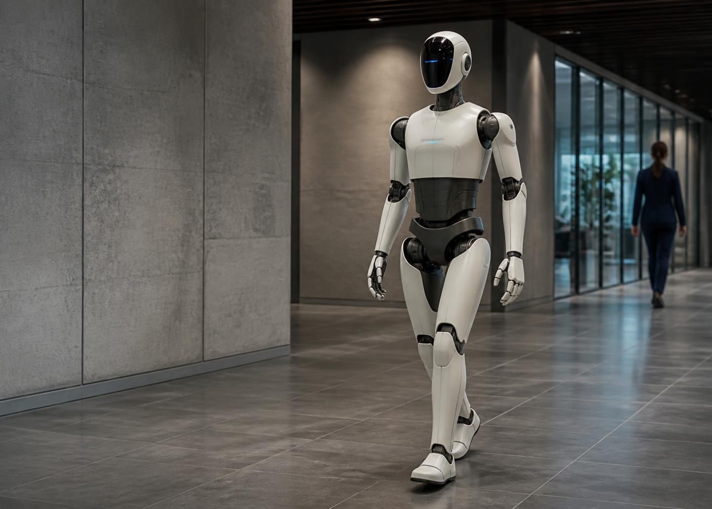 Repo Soul humanoid robot concept navigating a commercial facility